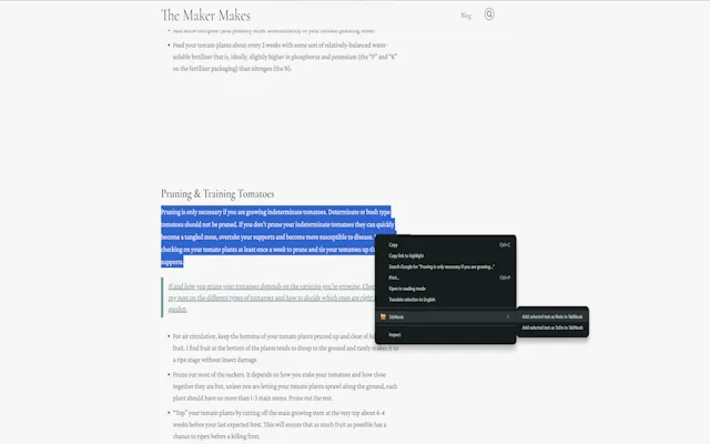 Add Link context menu